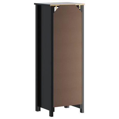 vidaXL Bathroom Cabinet BERG Black 15.7"x13.4"x43.3" Solid Wood Pine