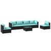 vidaXL Garden Lounge Set Black PE rattan Large Modular