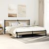 vidaXL Bed Frame Sonoma Oak Steel, Engineered Wood Double Bed Frame