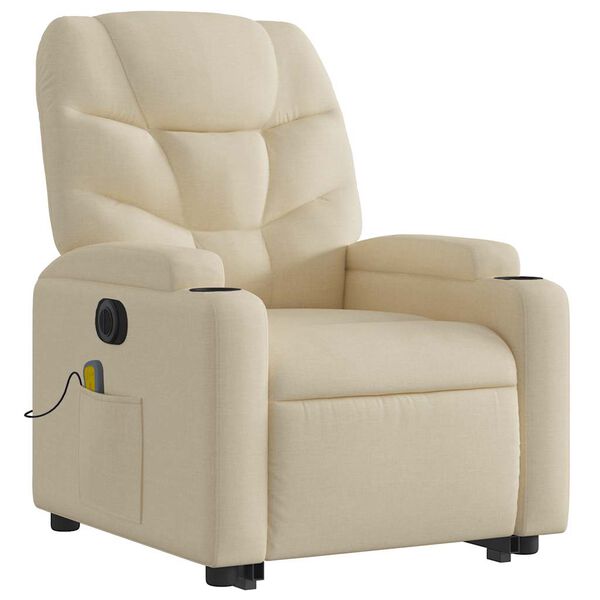 vidaXL Electric Stand Up Massage Recliner Chair Cream