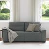 vidaXL 2-seater Sofa Dark Grey Polyester, Metal, Plywood, Solid Wood