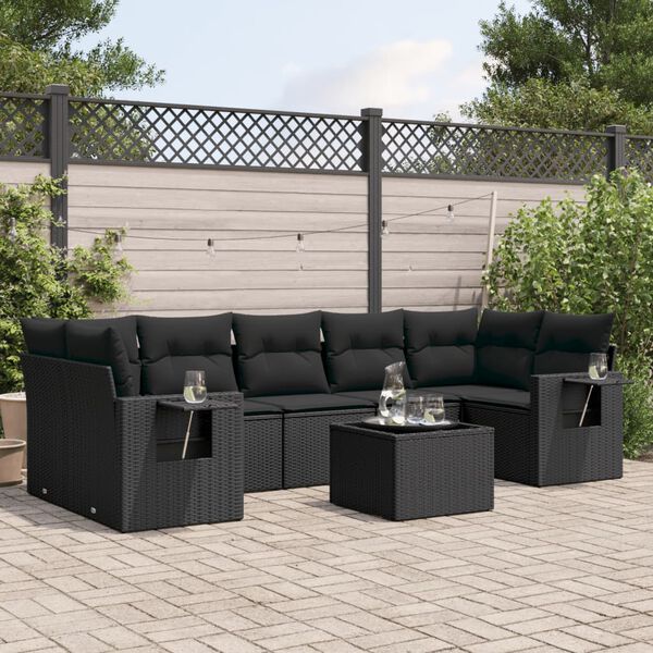 vidaXL Garden Sofa Set Black