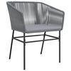 vidaXL Garden Chair Gray PE rattan, Powder-Coated Steel Medium