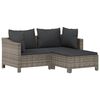 vidaXL Garden Lounge Set Grey PE rattan, powder-coated steel Medium