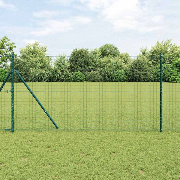 vidaXL Fence Post Other 26 pcs Green 1.26 x 1.26 x 59.06 in Steel