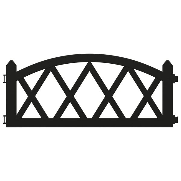 vidaXL Lawn Edgings 17 pcs Black 32.8' PP