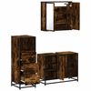 vidaXL Bathroom Furniture Set Smoked oak Engineered wood, metal, glass