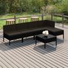 vidaXL Garden Lounge Set Black Poly rattan Medium Modular