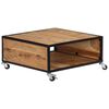 vidaXL Coffee Table Natural Acacia Solid Acacia Wood Medium Rollable