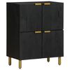 vidaXL Sideboard Black Engineered wood, solid mango wood, brass