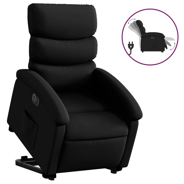 vidaXL Electric Stand Up Recliner Chair Black Faux leather, metal, plywood