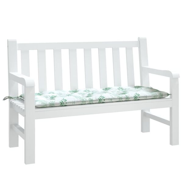 vidaXL Garden Bench Cushion Leaf Pattern 100% Polyester