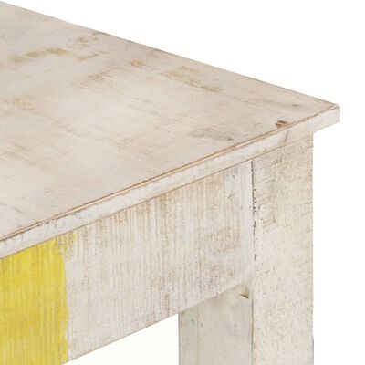 vidaXL Console Table White 45.3"x13.8"x30.3" Rough Mango Wood