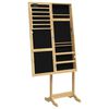vidaXL Mirror Jewelry Cabinet Brown, White Engineered Wood Full-Length