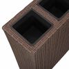 vidaXL Raised Bed Brown Poly rattan frame, Plastic pot Standard