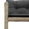 vidaXL Garden Sofa Light Grey PE rattan, powder-coated steel, tempered glass
