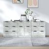 vidaXL Sideboard Set of 3 Concrete grey Engineered wood Medium