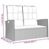 vidaXL Garden Bench Grey PE Rattan 46.5 x 24.4 x 37.4 in
