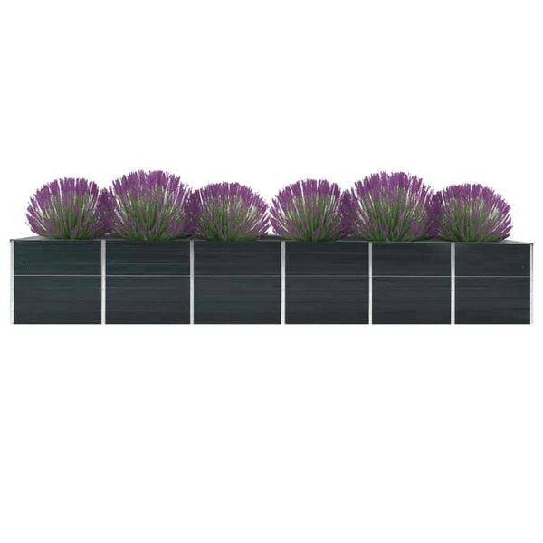 vidaXL Raised Bed Anthracite Galvanized Steel Large Raised Bed