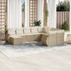 vidaXL Garden Sofa Set Beige PE rattan, powder-coated steel, tempered glass