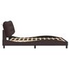 vidaXL Bed Frame Dark Brown Polyester Queen Bed Frame Waveform