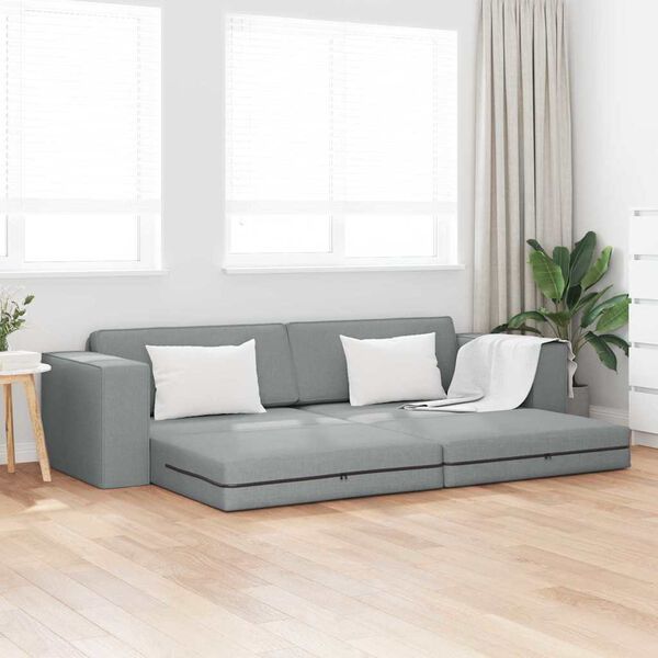vidaXL Sofa Bed Light Grey 96.46 x 30.71 x 30.31 in Velvet