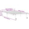vidaXL Bed Frame White Steel Twin Foldable Bed Frame Rectangular