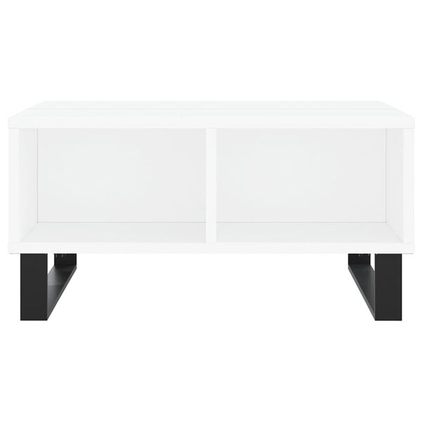 vidaXL Coffee Table White Engineered wood, Iron 23.6x23.6x11.8 in