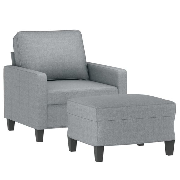 vidaXL Sofa Chair With Footstool Light grey