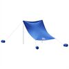 vidaXL Beach Canopy with Sand Anchors Blue 84.3x92.9"