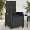 vidaXL Reclining Garden Chair Set of 2 Black PE rattan Standard