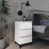 vidaXL Bed Cabinet Set of 2 White Engineered wood, metal Medium