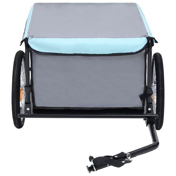 vidaXL Bike Trailer Black and Blue 143.3 lb
