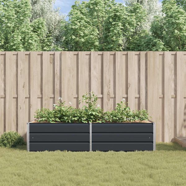 vidaXL Planter Anthracite 195 x 100 x 45 cm Galvanised Steel