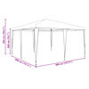 vidaXL Party Tent White 400 x 400 x 266 cm Polyester and Steel