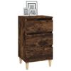vidaXL Bedside Cabinet Smoked Oak Engineered wood, solid eucalyptus wood