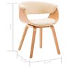 vidaXL Dining Chair Set of 6 Cream Bent Wood Standard Ergonomic