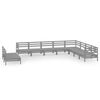vidaXL Garden Lounge Set Grey Solid pinewood 10 Piece Set Modular