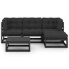 vidaXL Garden Lounge Set Black Solid pinewood, polyester 5 Piece Set