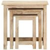 vidaXL Side Table Set of 3 Brown Solid Mango Wood Small to Medium