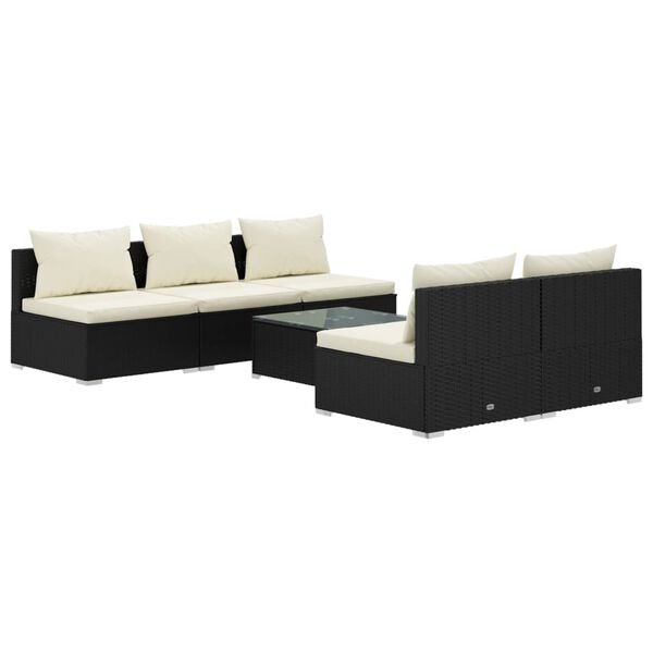vidaXL Garden Lounge Set Black