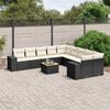 vidaXL Garden Sofa Set Black PE Rattan Modular Modular Garden Sofa Set