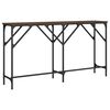 vidaXL Console Table Brown Oak Engineered Wood, Metal Medium