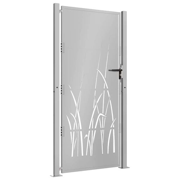 vidaXL Garden Gate 39.4x78.7" Corten Steel Grass Design