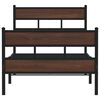 vidaXL Bed Frame Brown Oak Steel Single Bed Frame Rectangular