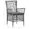 vidaXL 5 Piece Patio Dining Set with Cushions Poly Rattan Gray
