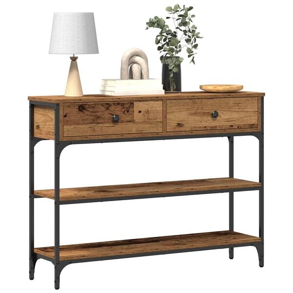 vidaXL Console Table Old Wood 72.5 x 25 x 75 cm Engineered Wood