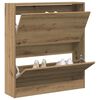 vidaXL Shoe Cabinet Smoked Oak Engineered Wood Compact Shoe Cabinet
