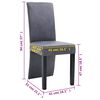 vidaXL Dining Chair Set of 4 Grey Faux suede and wood Standard Modern