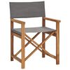 vidaXL Director's Chair Set of 2 Grey Teak wood, Polyester Standard